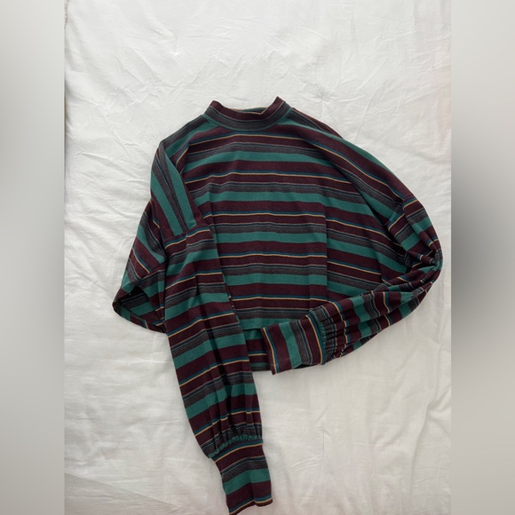 Free People Striped Balloon Sleeve Top - Picture 2 of 4